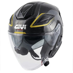 Givi Jet Helmet X29 Carbon Solid Black-Gold Glossy