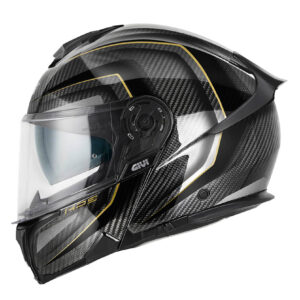 Givi X.50 Modular Helmet – Solid Carbon Black Gold Glossy