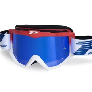 Progrip Glasses – Anti-Scratch Red/White with Multilayer Lens 3246 Blue